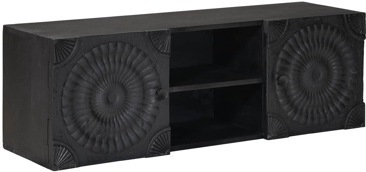 vidaXL - TV - Kast - met - plank - met - opslag - met - de - deur - Zwart - 105 - x - 30 - x - 35 - cm