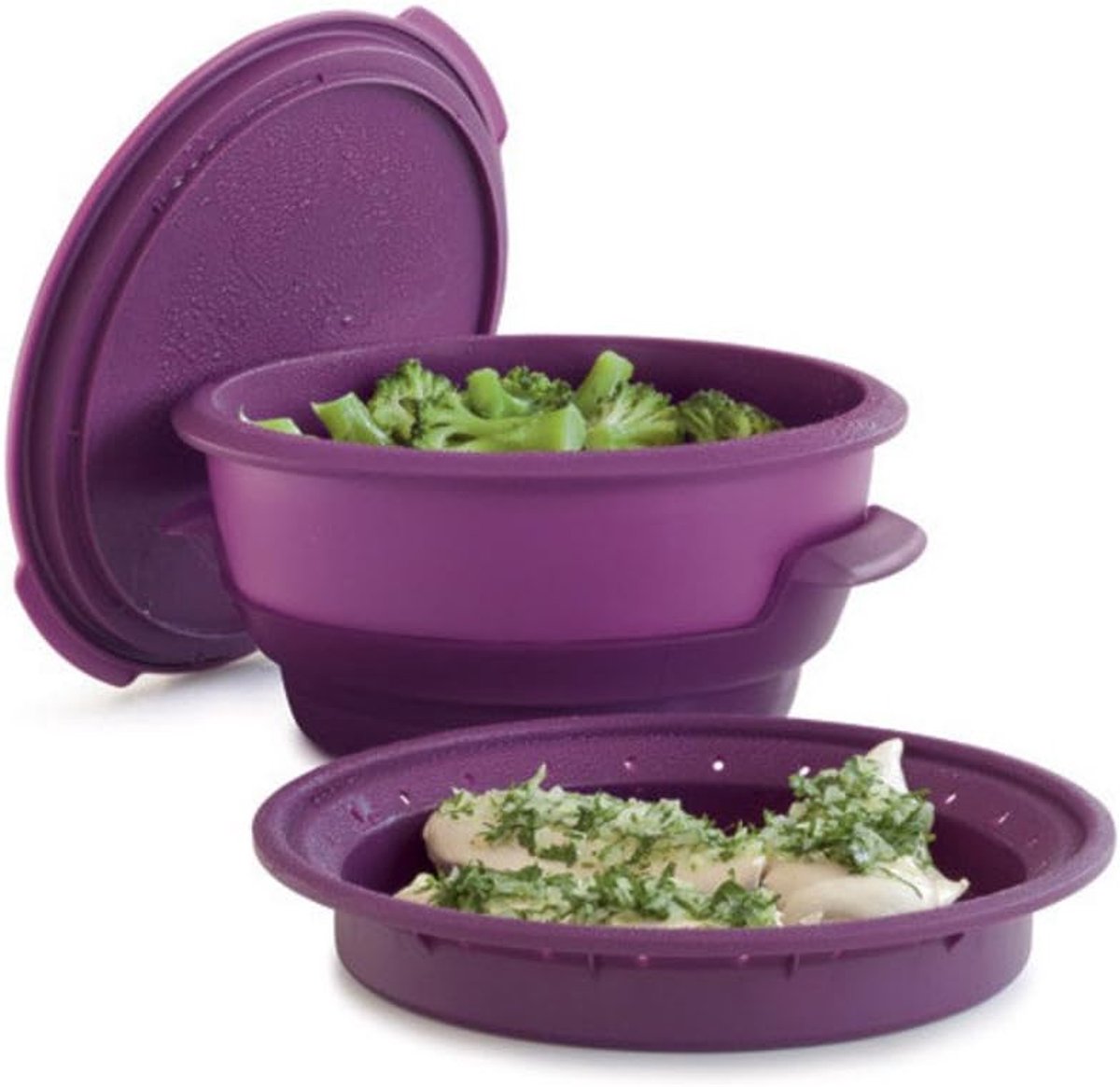 Magnetron Stoompan - Micro Stoomwonder - Gezond Koken - Origineel Ontwerp - 25 Liter - Lila