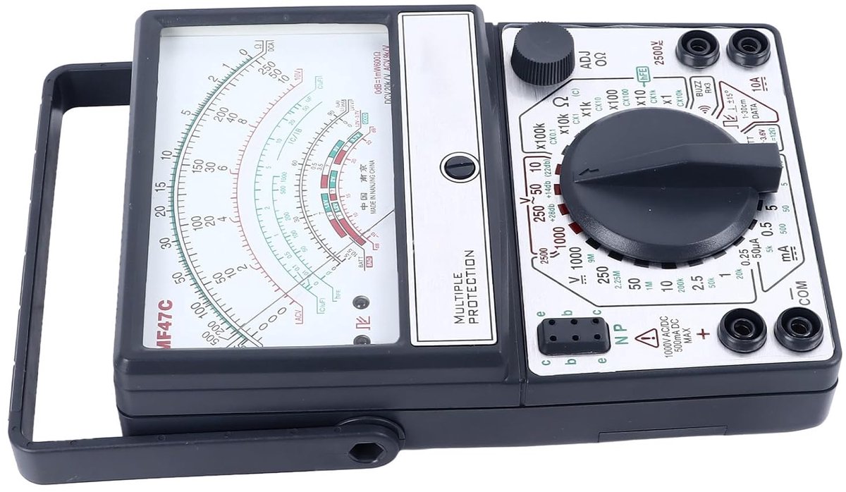 Analoge Multimeter - Pointer Meter - Elektrische Metingen - 2400GS Zeldzame Aardemagneet - 28x20x6cm - Grijs