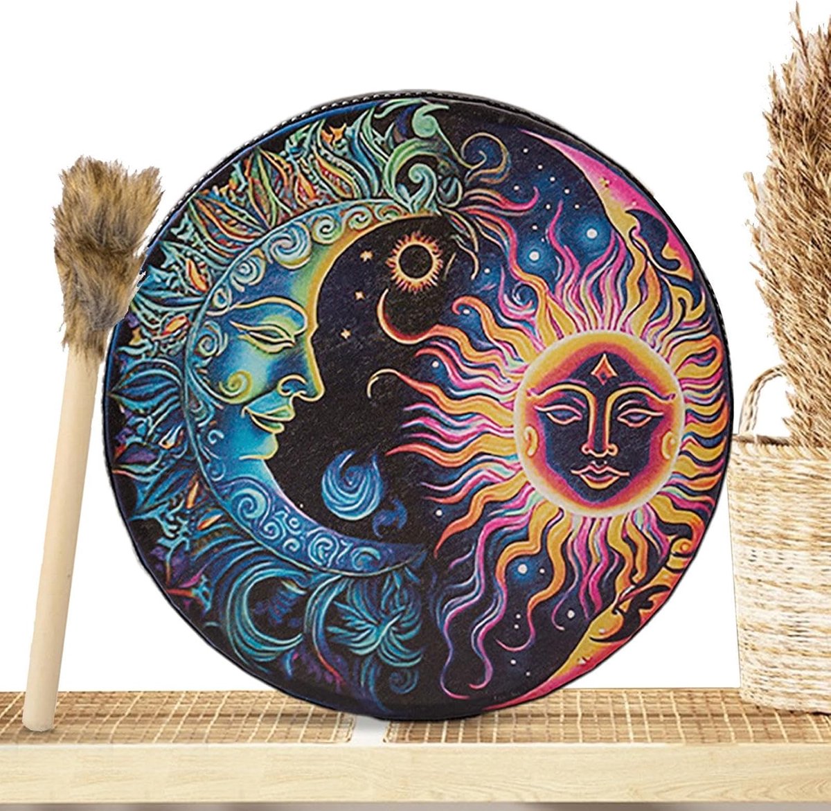 Sjamanen Trommel - Spirit Trommel - Muziek Maken - Handgemaakt Ontwerp - 25x25cm - Natuurlijk