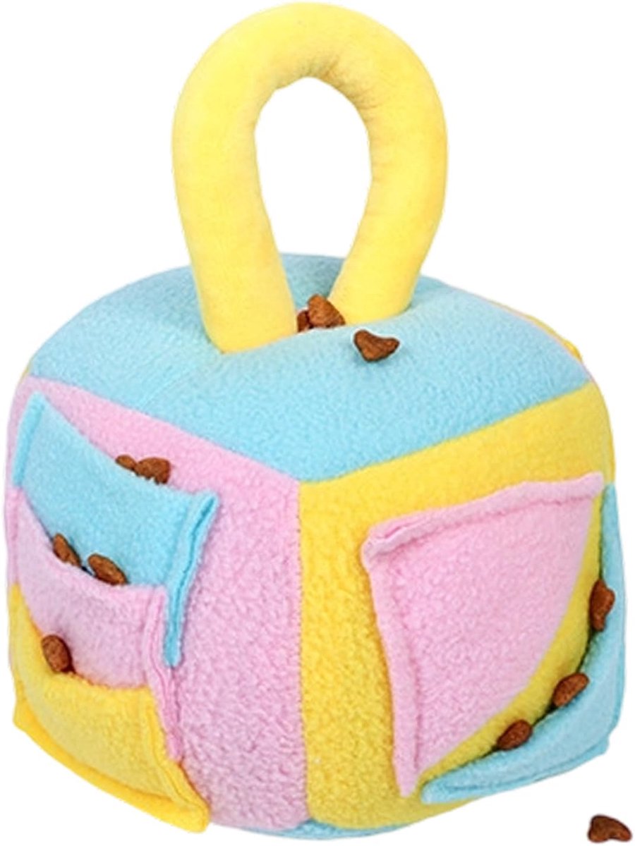 Honden Snuffelbal - Interactief Hondenspeelgoed - Voedsel Spel - Stimuleert Natuurlijk Gedrag - 19.6 x 16.5 x 12.1 cm - Geel