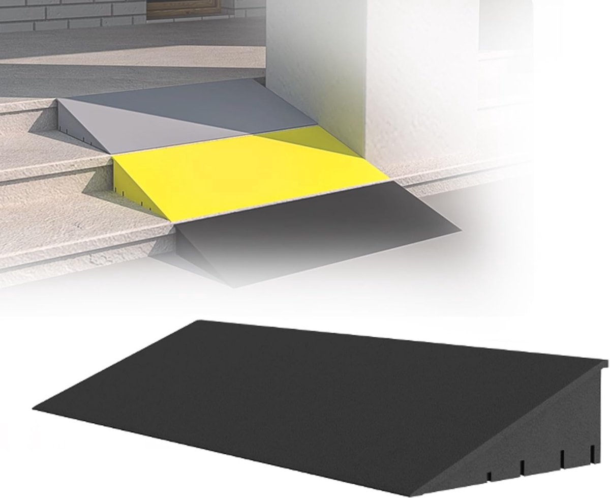 Kunststof Helling - Mobiliteit Hulp - Drempel Overbruggen - Hoge Draagkracht - 9 cm Hoogte - Grijs