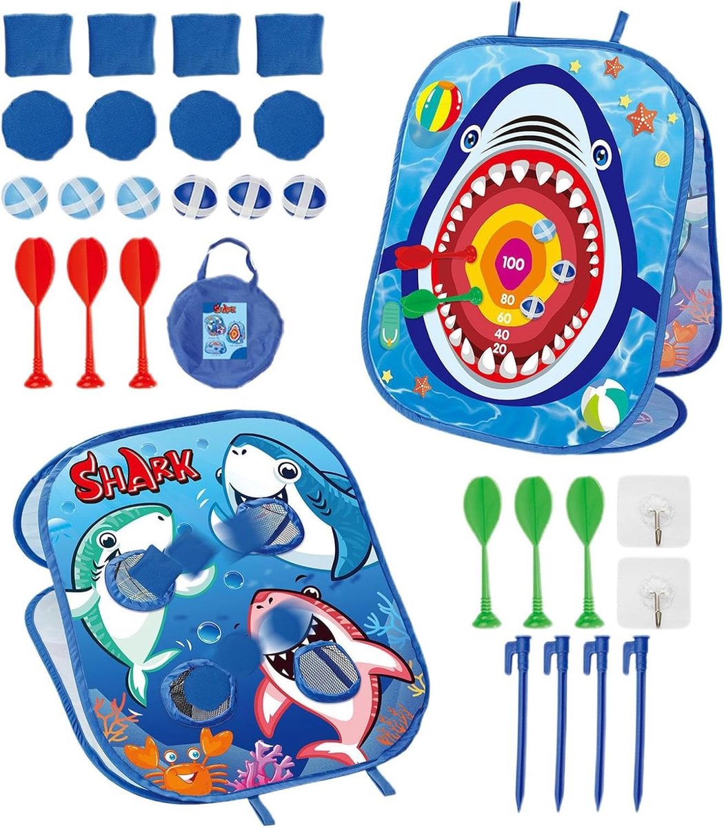 Gooi Spel - Kermis Spel - Buiten Activiteit - Ontwikkel Vaardigheden - 58x48x31cm - Blauw