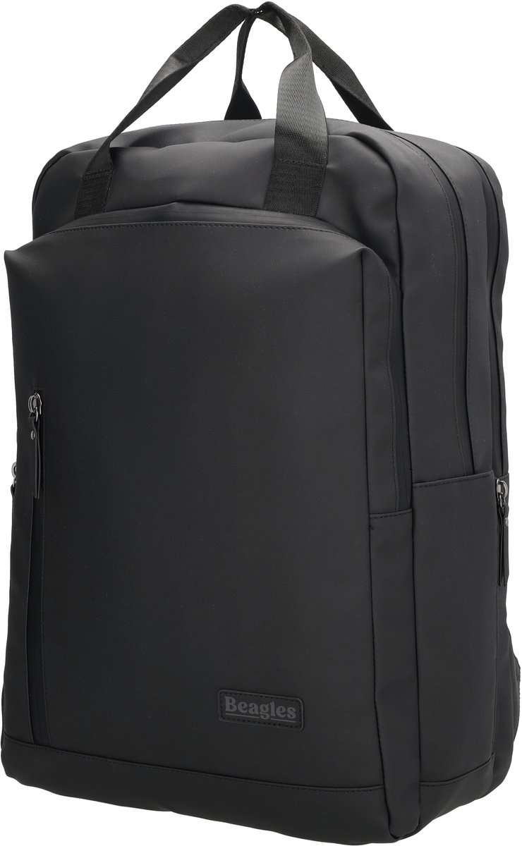Beagles Nara Rugzak - 17,3 inch Laptopvak - Waterafstotend - Schooltas - Laptoprugzak - Reizen - A4tas - Werktas - Drinkflesvak - Zwart