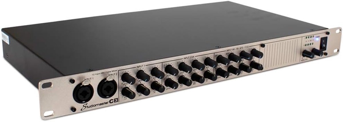 Compacte Mixer - Geluidsmixer Studio - Muziek Opnemen - 12 Ingangen Rackmontage - 57 x 8.5 x 36 cm