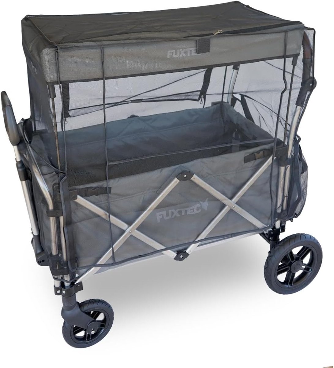 Beschermhoes Handkar - Insectennet Zonnescherm - Bescherming Kinderen - Tot 60% Zonwerend - Specifiek Model - Zwart