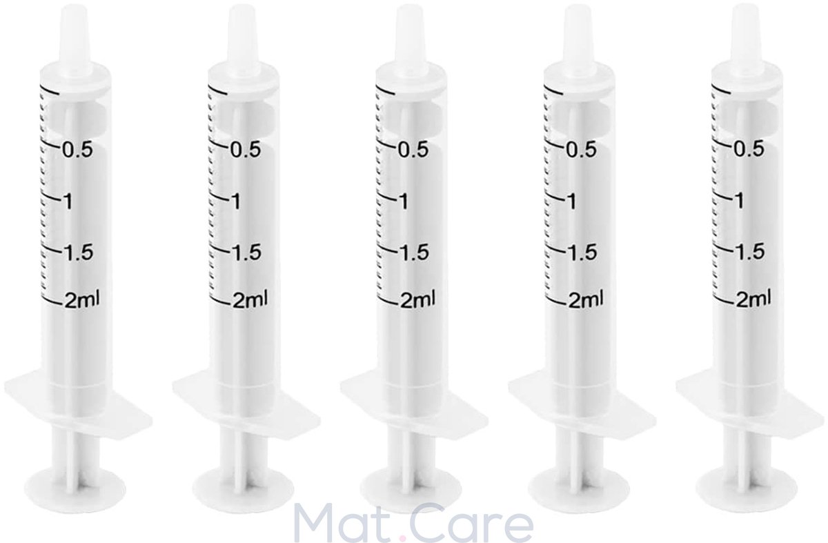Mat Care spuit - spuiten - doseerspuit zonder naald - injectiespuit 2ml set 5 stuks