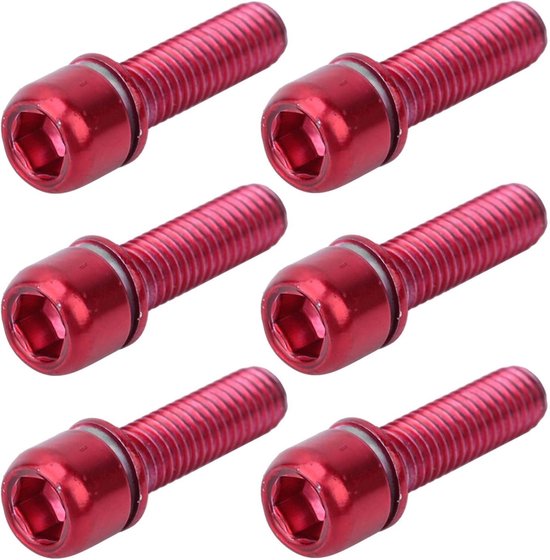 Stem Bolts - M5x18mm - Alloy Bicycle Stem Screw - Hex Screw - Stem Parts voor Fietsen - Rood — afbeelding 5