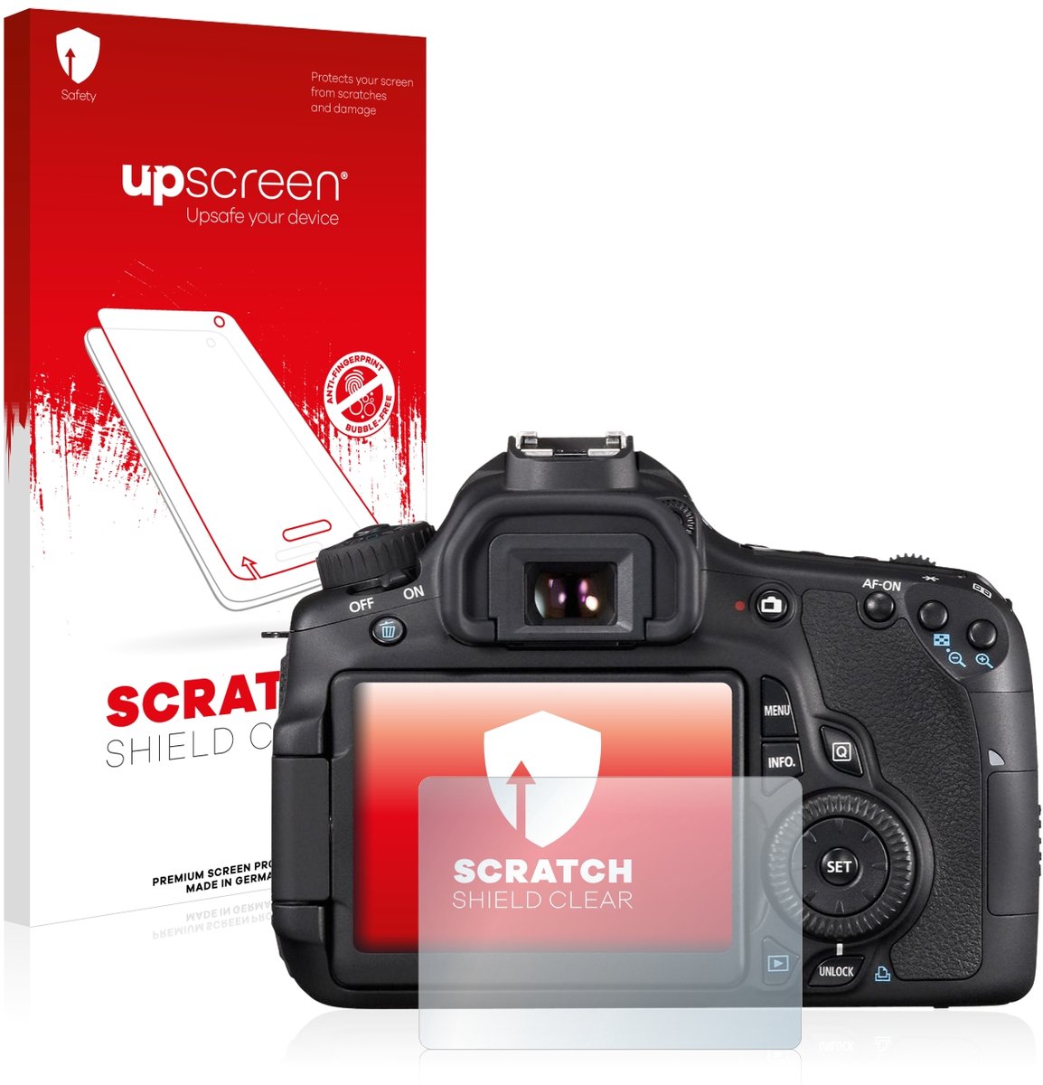 upscreen - Screenprotector voor Canon EOS 60D - Folie Beschermfolie transparant