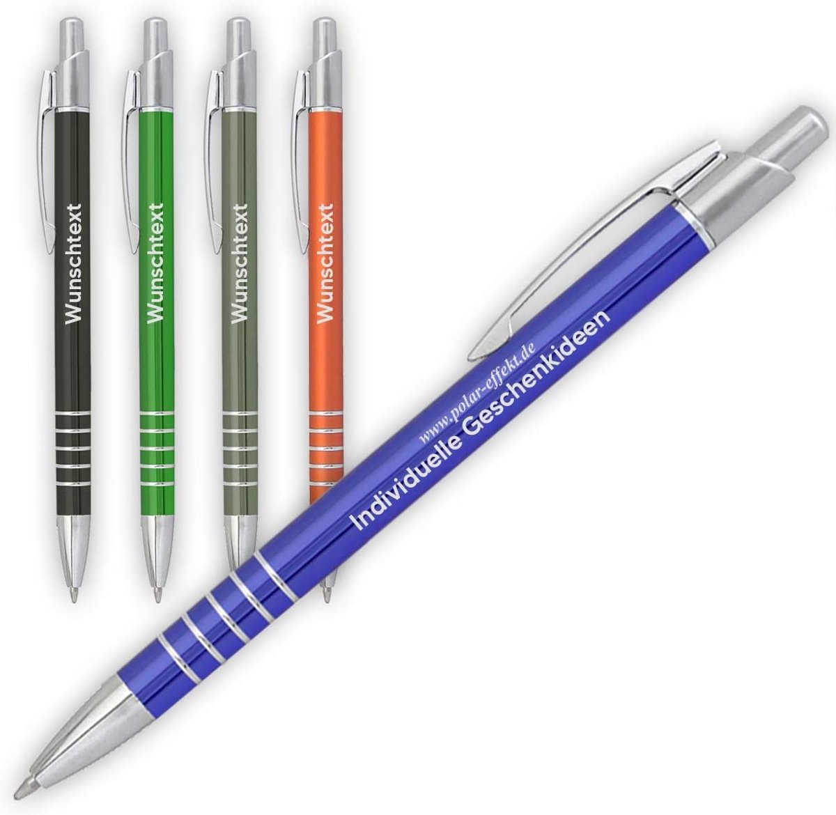Metalen Balpen - Gegraveerde Pen - Dagelijks Gebruik - Persoonlijke Gravure - 137 x 8 mm - Blauw