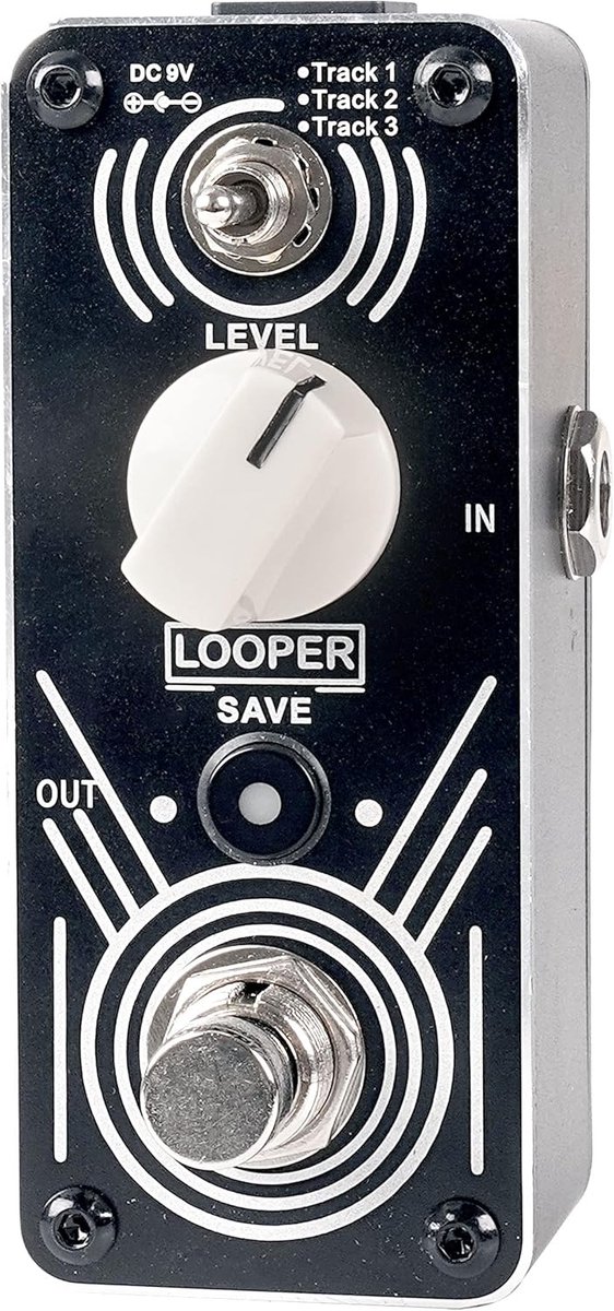 Gitaar Looper Pedaal - Muziek Opnemen - Live Performance - Drie Sporen Looper - 9.4 x 9.4 cm