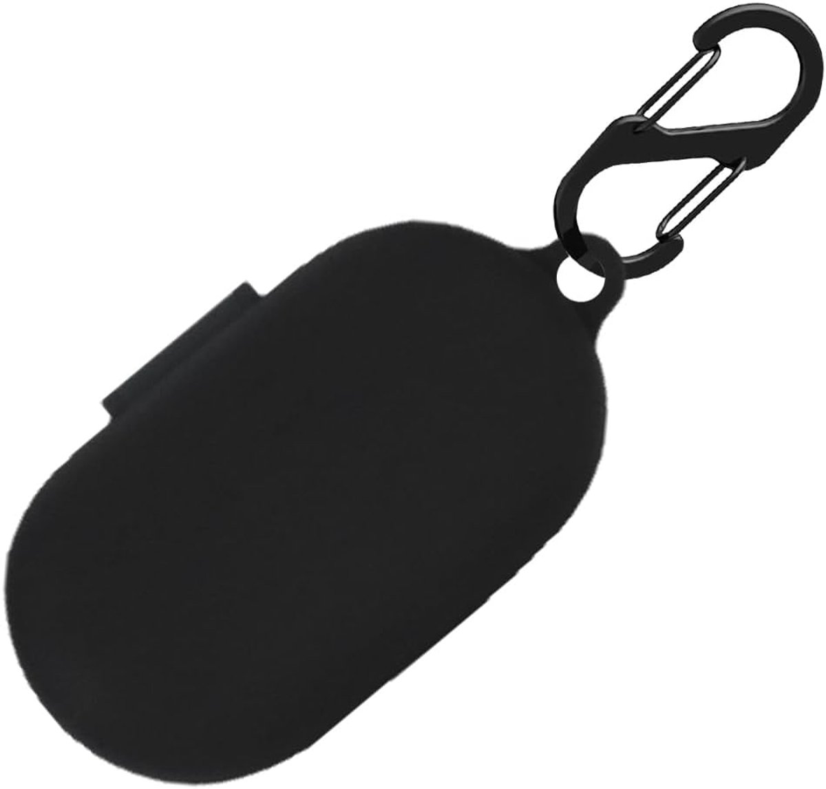 Beschermhoes voor draadloze oordopjes - Beschermtasje siliconen - Veilig opbergen - Met sleutelhanger - 11x11x3.4 cm - Zwart