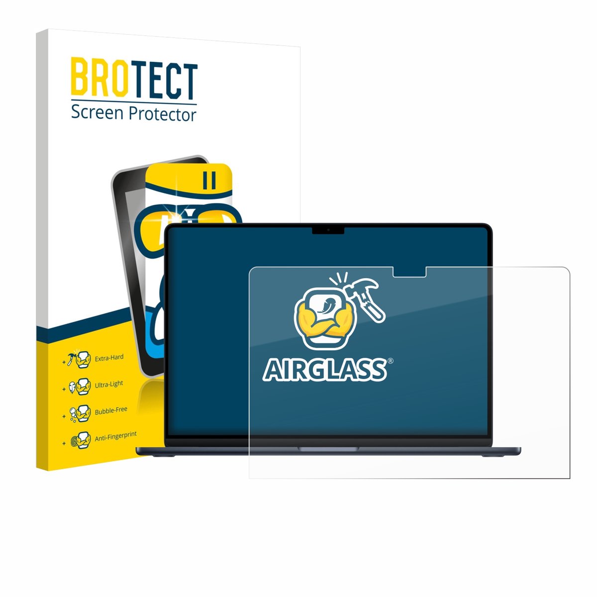 Screenprotector voor Apple MacBook Air 15" M5 2026 Beschermglas transparant