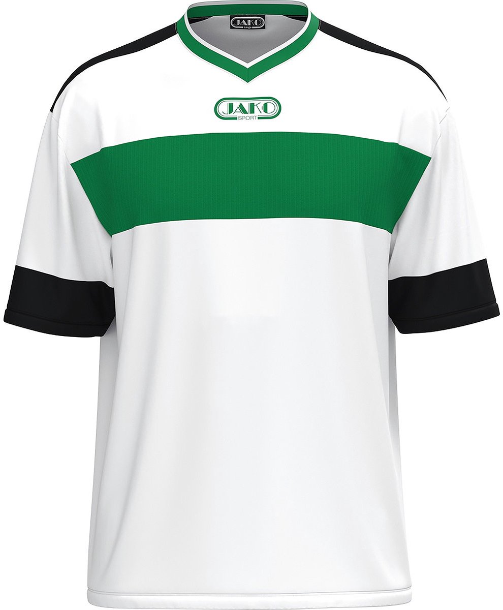Jako Club 92 Shirt Korte Mouw Heren - Wit / Sportgroen / Zwart | Maat: XXL