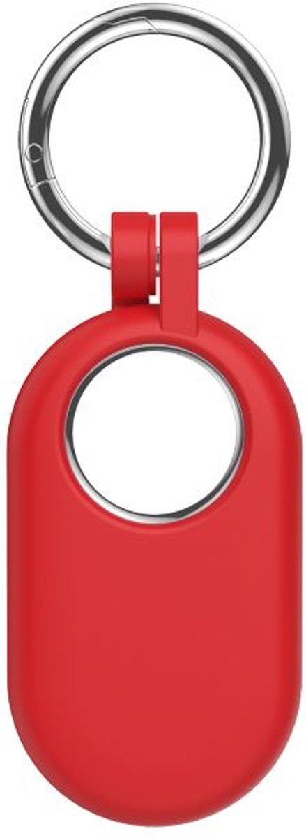 Jumada's Hoesje Geschikt voor Samsung SmartTag 2 - Siliconen Case / Houder / Sleutelhanger - Rood