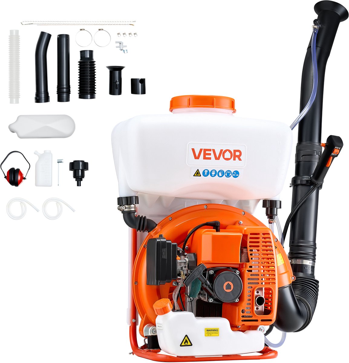 VEVOR Rugsproeier, 63 CC, 3 Pk Motor, Gasaangedreven Sproeier met 16 Liter Tank, Poeder- en Vloeistofnevelsysteem, voor Tuinieren en Landbouw, Groentekassen