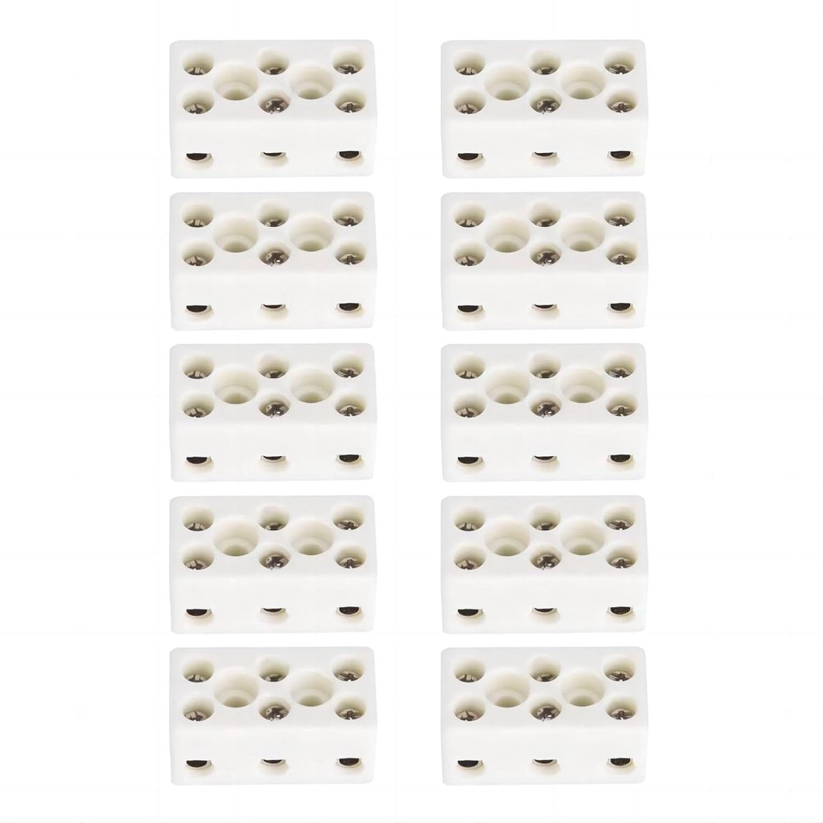 Keramisch Aansluitblok - Drie Weg Connector - Hittebestendig Verbinden - Hoogfrequent Porselein - 33x18x15 mm