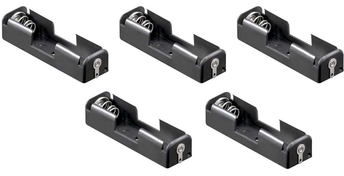 Batterijhouder - AA Houder - Apparaat Voeding - Soldeerbout Aansluiting - 1 AA Batterij - Zwart