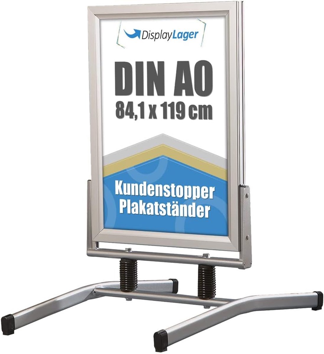 Straatstandaard - Klantstopper - Winkel Presentatie - Waterdicht Ontwerp - A0 Formaat - Zilver