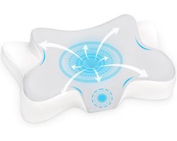 Traagschuim Kussen - Neksteun Hoofdkussen - Comfortabel Slapen - Vlinder Vorm Ontwerp - Standaard Maat - Wit