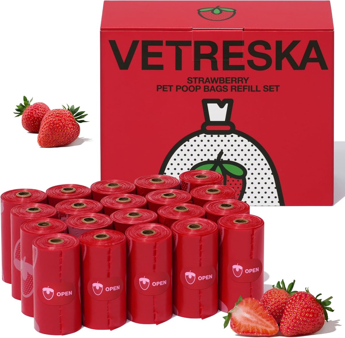 Hondenpoepzakjes - Afvalzakken hond - Hygiënisch opruimen - Extra stevig materiaal - 300 stuks - Rood