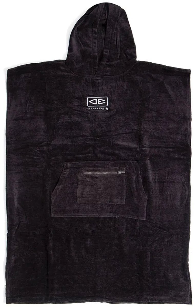Ocean & Earth Corp Hooded Poncho Zwart