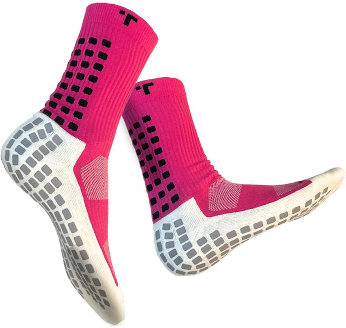 Trusox Mid-Calf Cushion Crew 3.0 Gripsokken - Zwart / Roze | Maat: 44+
