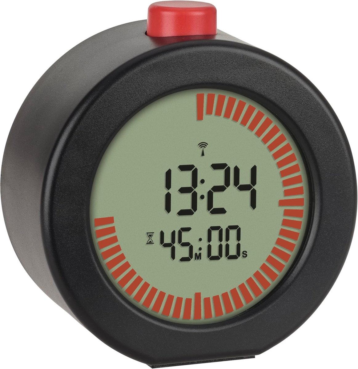 Digitale radiowekker - Wekker met timer - Kantoor klaslokaal - Radiogestuurde tijd - 92x47x95 mm - Zwart
