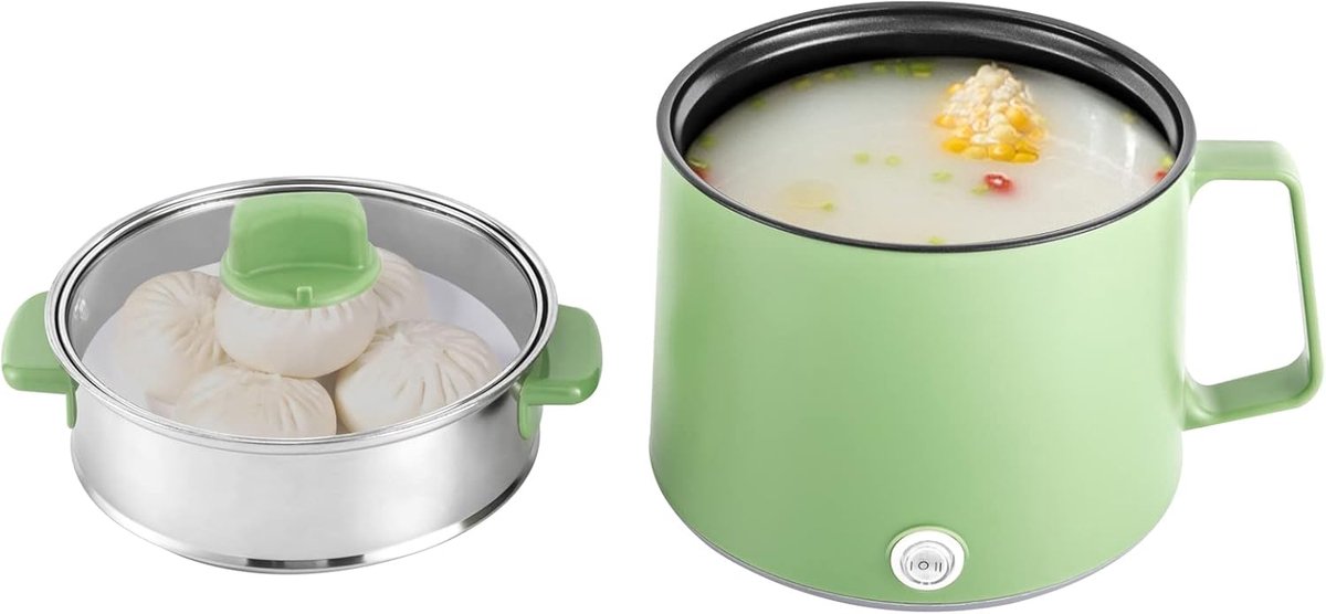 Elektrische Kookpan - Hot Pot Pan - Compact Koken - Dubbele Verwarming - 17 Liter Capaciteit - Groen
