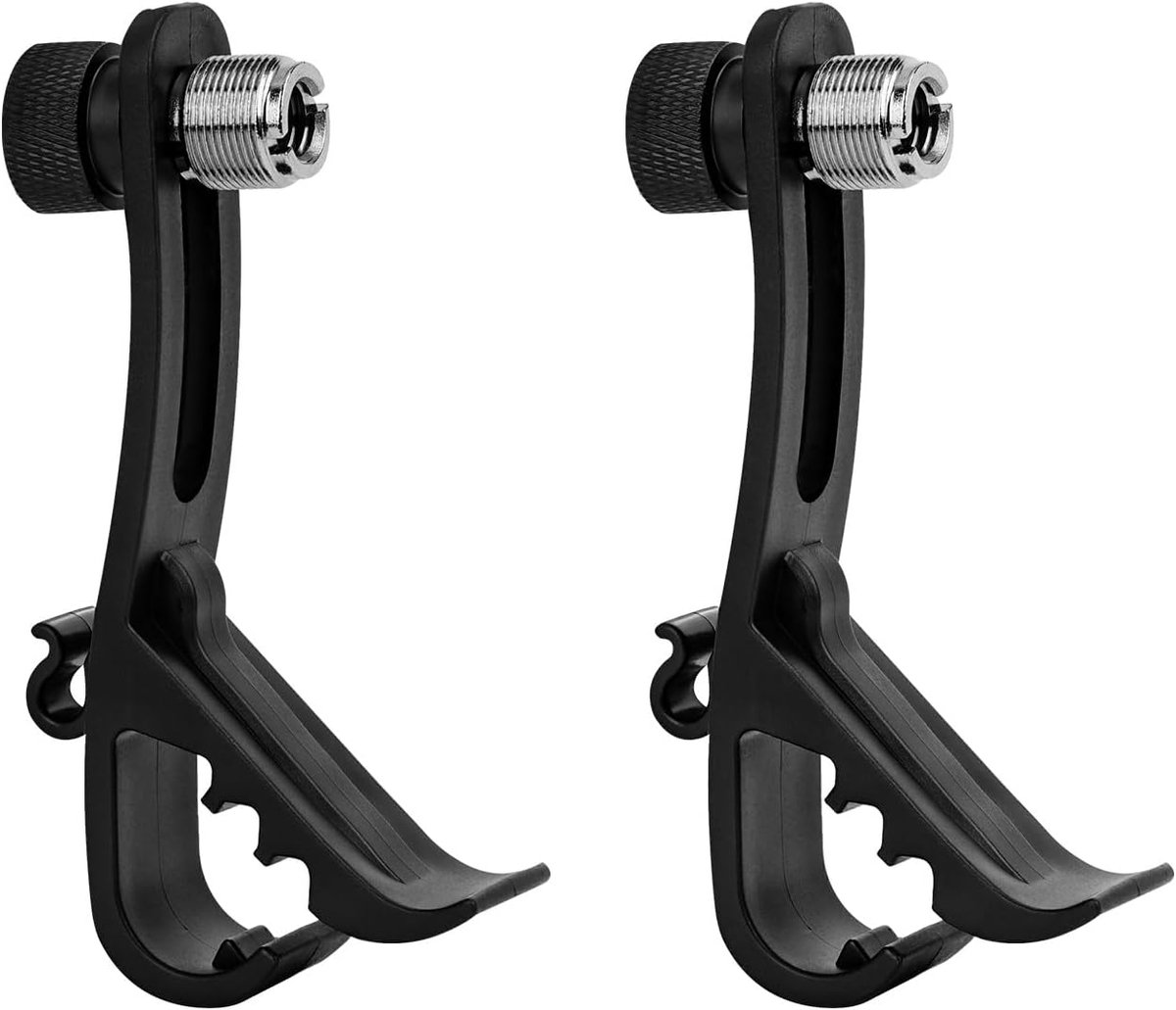 Microfoon Klem - Drumrand Clip - Muziek Opnemen - Verstelbare Hoogte - 11.3 x 2.3 x 4.6 cm - Zwart
