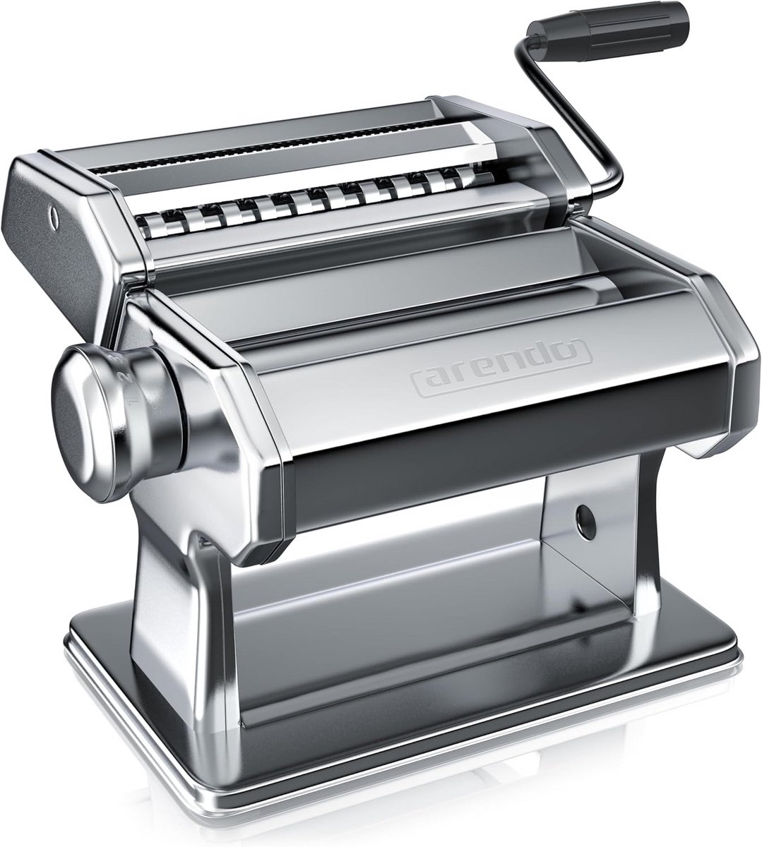 Pastamachine - Deegroller - Ambachtelijke Pasta Maken - 7 Diktes 2 Snijbreedtes - 20 cm Breed - Zilver