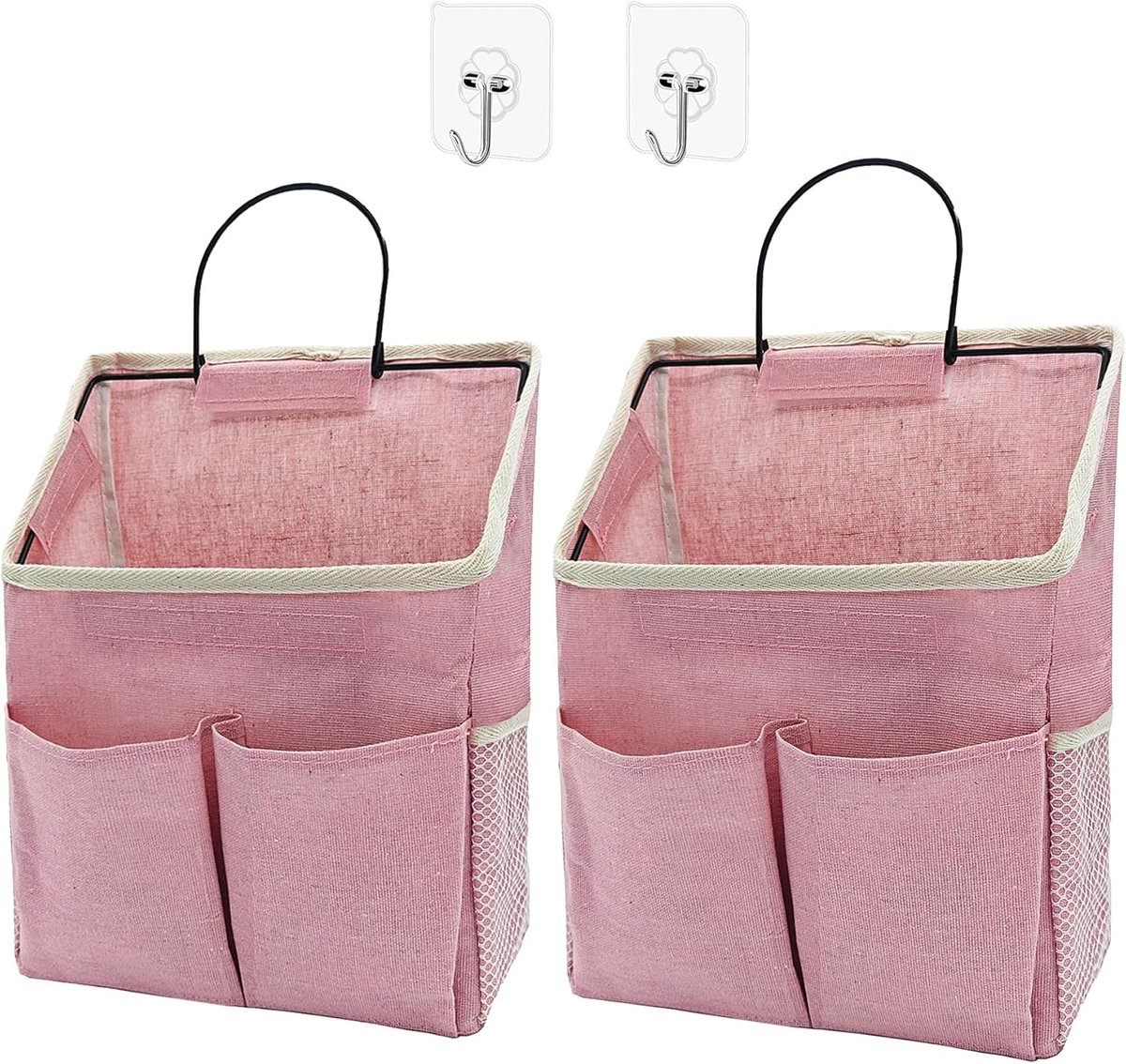 Hangende Opbergtas - Wand Organizer - Ruimte Besparen - Dubbele Pakket - 30cm Hoog - Roze