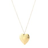 Bijoutheek Collier Medallion Hart Lang Goudkleurig