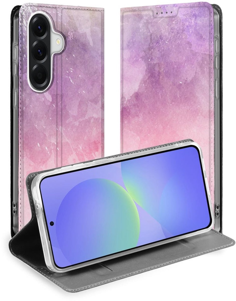 Bookcase Hoesje Samsung Galaxy A37 Pink Purple Paint