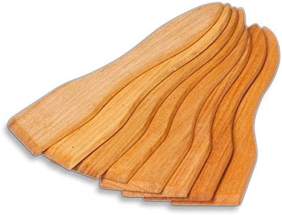 Set van 8 Houten Racletteschuivers 12,5 cm - Geschikt voor Pannetjes