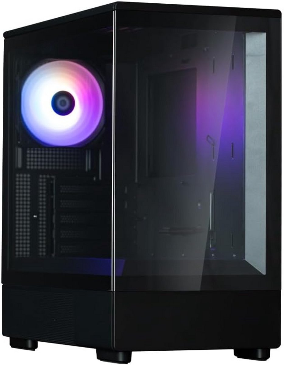 Mini Tower PC Behuizing Zwart met Gehard Glas - Geschikt voor Micro-ATX/Mini-ITX