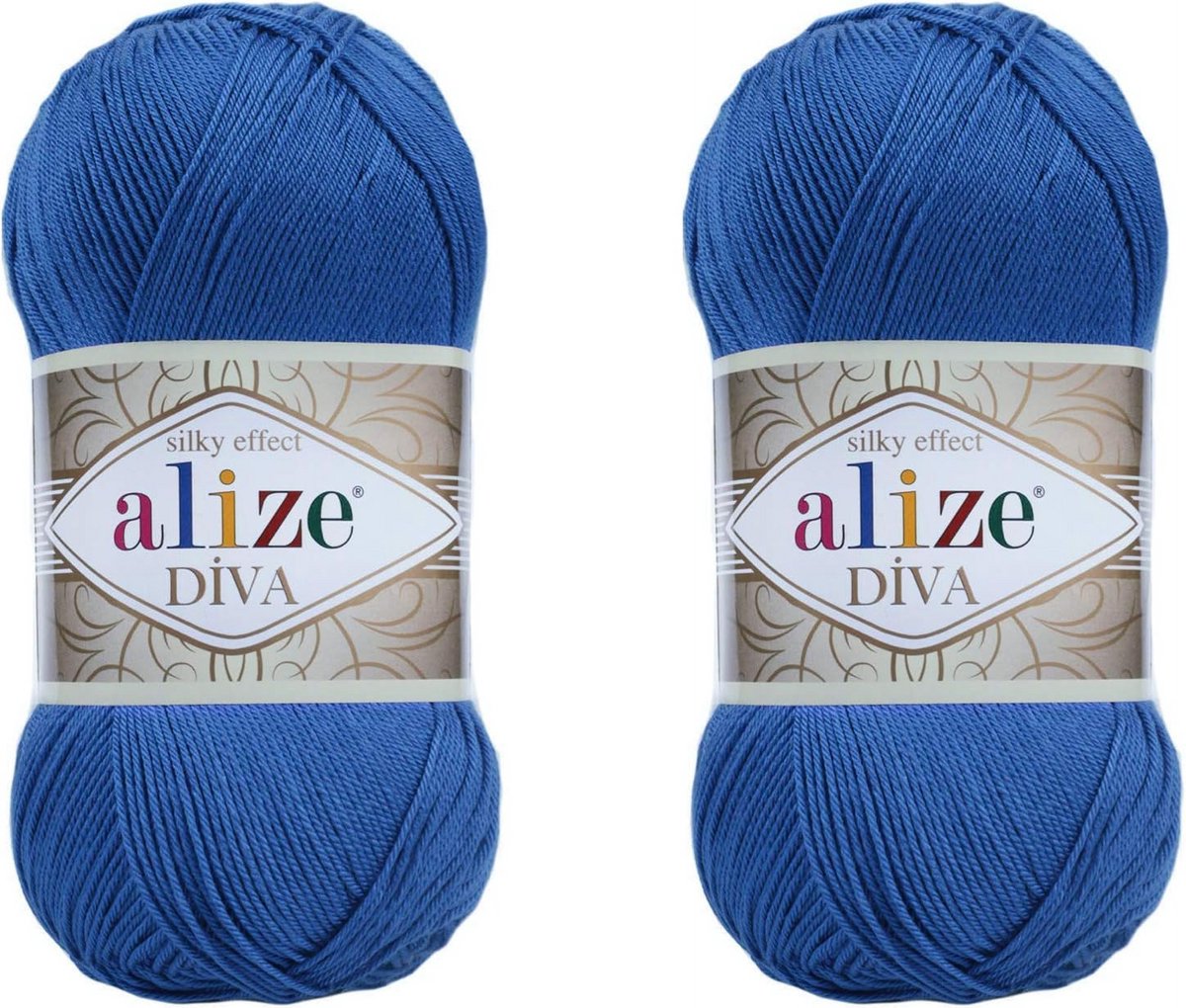 Zijdezacht Microfiber Acryl Garen Klaverblauw 2 Bollen 400g