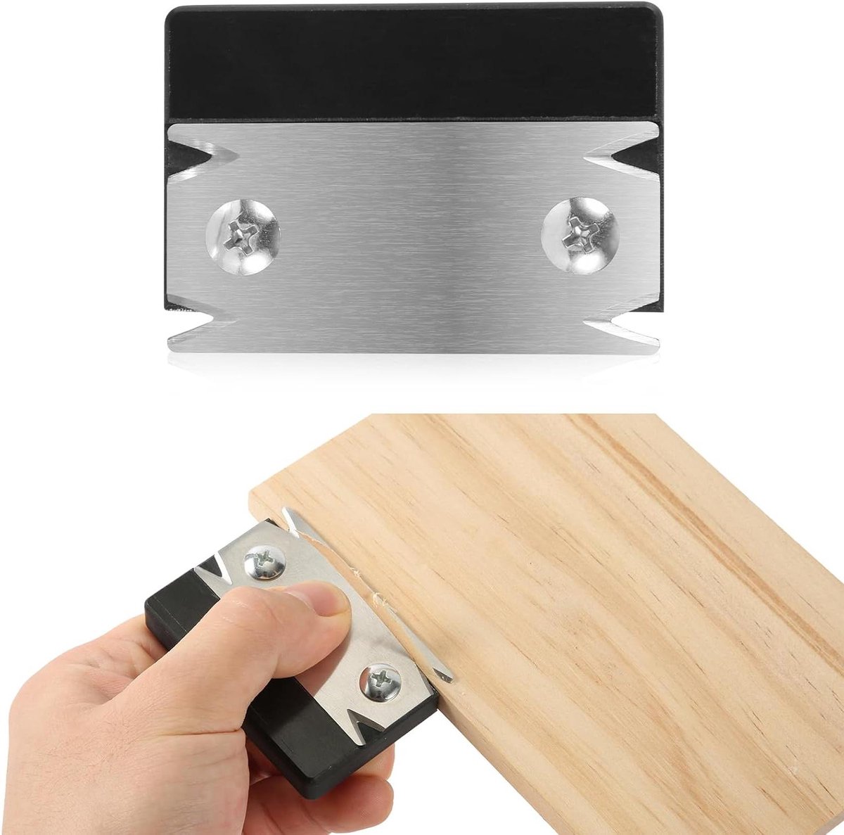 Kantentrimmer voor houtbewerking - Draagbaar handmatig ontbraamgereedschap met antislip handschaaf - PVC ABS fineerkantenaanlijmer - Gemakkelijk vast te houden