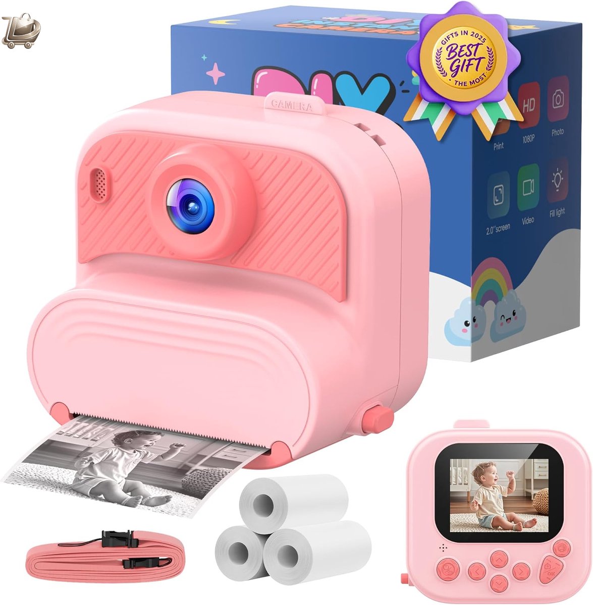Kindercamera Instant Camera - Mini 1080P Digitale Camera voor Meisjes en Jongens - 3 tot 12 Jaar - Cadeau Ideeën Verjaardag - Speelgoed Camera voor Kinderen - Foto en Video Fun - Voor 3 4 5 6 7 8 9 10 11 Jaar - en - Educatief Speelgoed
