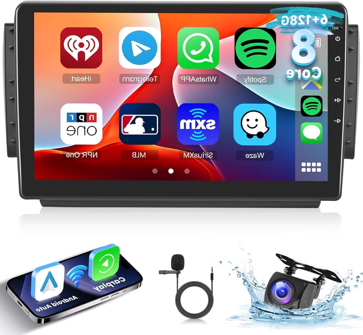 Autoradio – Auto Stereo – Multimedia Speler – Navigatiesysteem – Car Audio – 10 Inch IPS Touchscreen – Android 13 Systeem met Draadloze CarPlay & Achteruitrijcamera