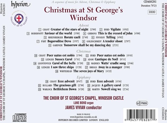 The St Georges Chapel Choir Windsor, James Vivian - Christmas At St George's Windsor (CD)