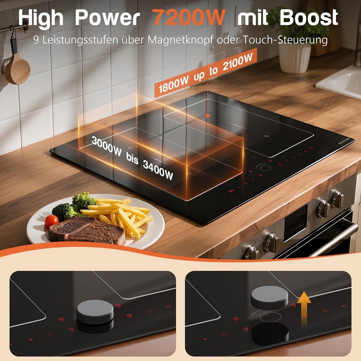 Inbouwkookplaat Inductie met Dubbele Flexzone - 60cm en meer