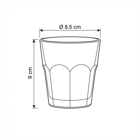 Verres à boire - 270 ml/27 cl - (12 pièces) - Verre à boire - Verres à limonade - Glas - Haute qualité - Ensemble de verres - Verres à boire - Verres à cocktail