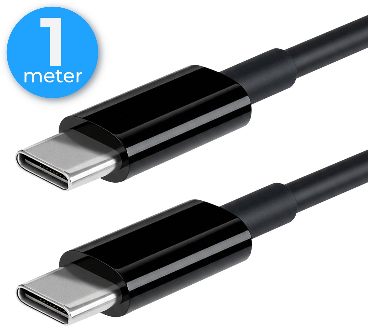 Nuvance Usb C Kabel - 100W - Usb C naar Usb C - 1 Meter - Usb-C Kabels - Snellader - 480Mb/ps Data - Usb C Oplader - Zwart
