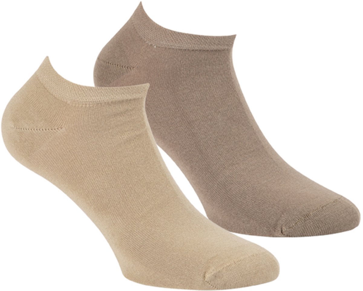 Boru Bamboo - Sneaker Sokken - Beige - 36-40 - Bamboe Sokken - Naadloos - Badstofzool - Anti-Bacterieel - Unisex - 2309
