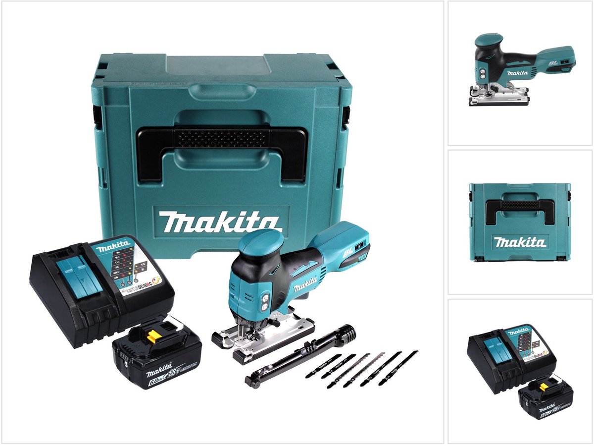 Makita DJV 181 RG1J accu pendelzaag 18 V borstelloos + 1x accu 6,0 Ah + oplader + Makpac