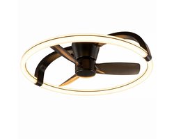 REALITY STOCKHOLM - Plafondventilator - Zwart mat - incl. 1x SMD 37 W - Licht apart schakelbaar - Afstandsbediening - Dimbaar - Traploos instelbare lichtkleur - Niet externe dimmerbaar - Timer - Zomer- en wintermodus - 6 snelheidsniveaus