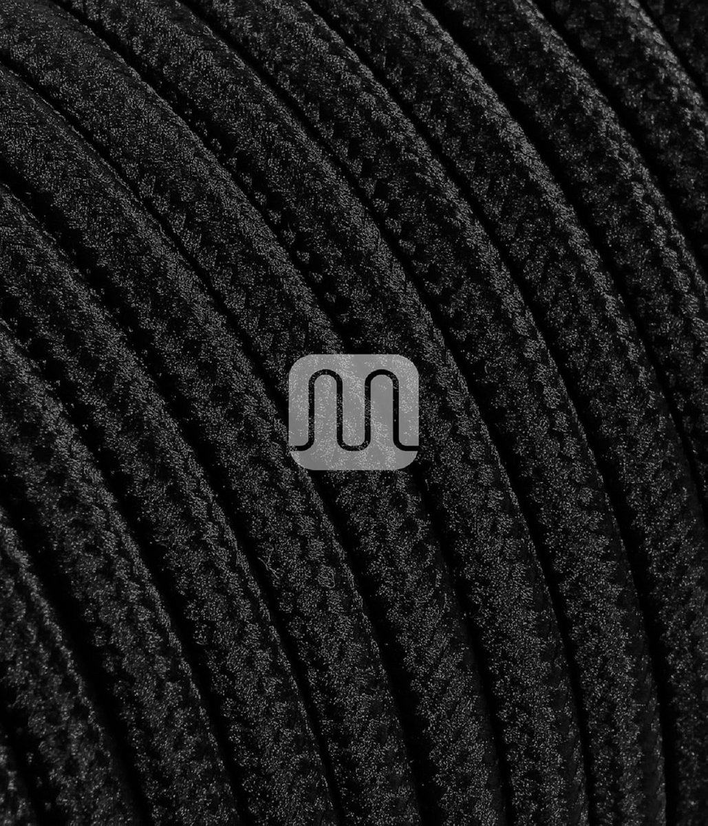 Ronde elektrische kabel 2x0.75 Zwart 3 meter