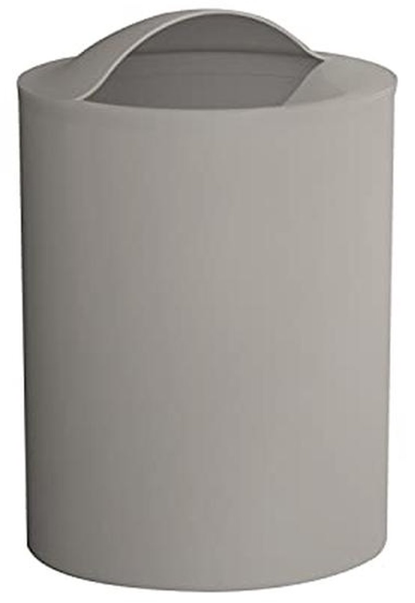 Prullenbak Licht Taupe - 26,5 x 19 x 19 cm - Thermoplastische Hars - Afvalbak voor Badkamer - 100% Made in Italy