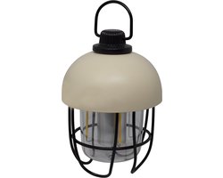 Eurotrail Oplaadbare Campinglamp Tivo - Tafellamp - Hanglamp - Ivoor - Dimbaar - Warm en Wit Licht - Stevig IJzeren Frame
